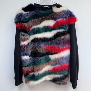 Zara Trafaluc front faux fur sweatshirt
